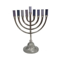 Yair Emanuel Pewter Chanukah Menorah Traditional... | Hanukkah Menorah