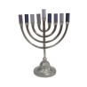 Yair Emanuel Pewter Chanukah Menorah Traditional... | Hanukkah Menorah