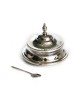 Glass and Silver Metal Honey Dish for Ros... | Jewish Gift from Israel