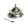 Glass and Silver Metal Honey Dish for Ros... | Jewish Gift from Israel