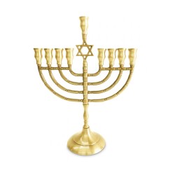 Antique Style Chanukah Menorah with Star of Davi... | Hanukkah Menorah