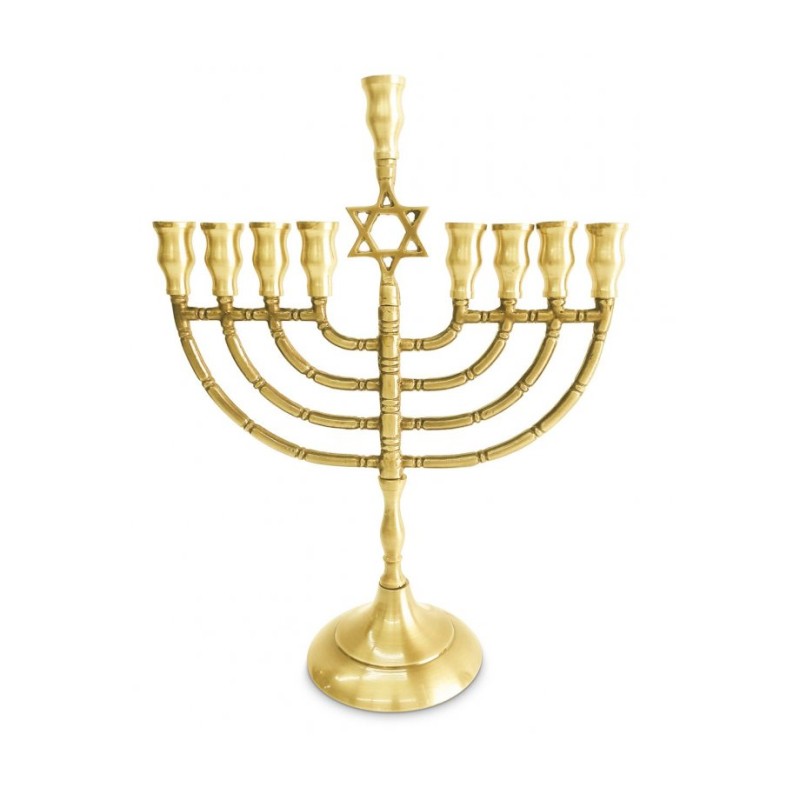 Antique Style Chanukah Menorah with Star of Davi... | Hanukkah Menorah