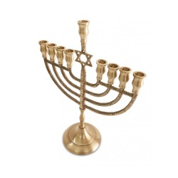Antique Style Chanukah Menorah with Star of Davi... | Hanukkah Menorah