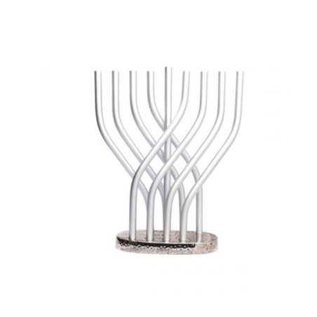 Yair Emanuel Aluminum Hanukkah Menorah with Tube... | Hanukkah Menorah