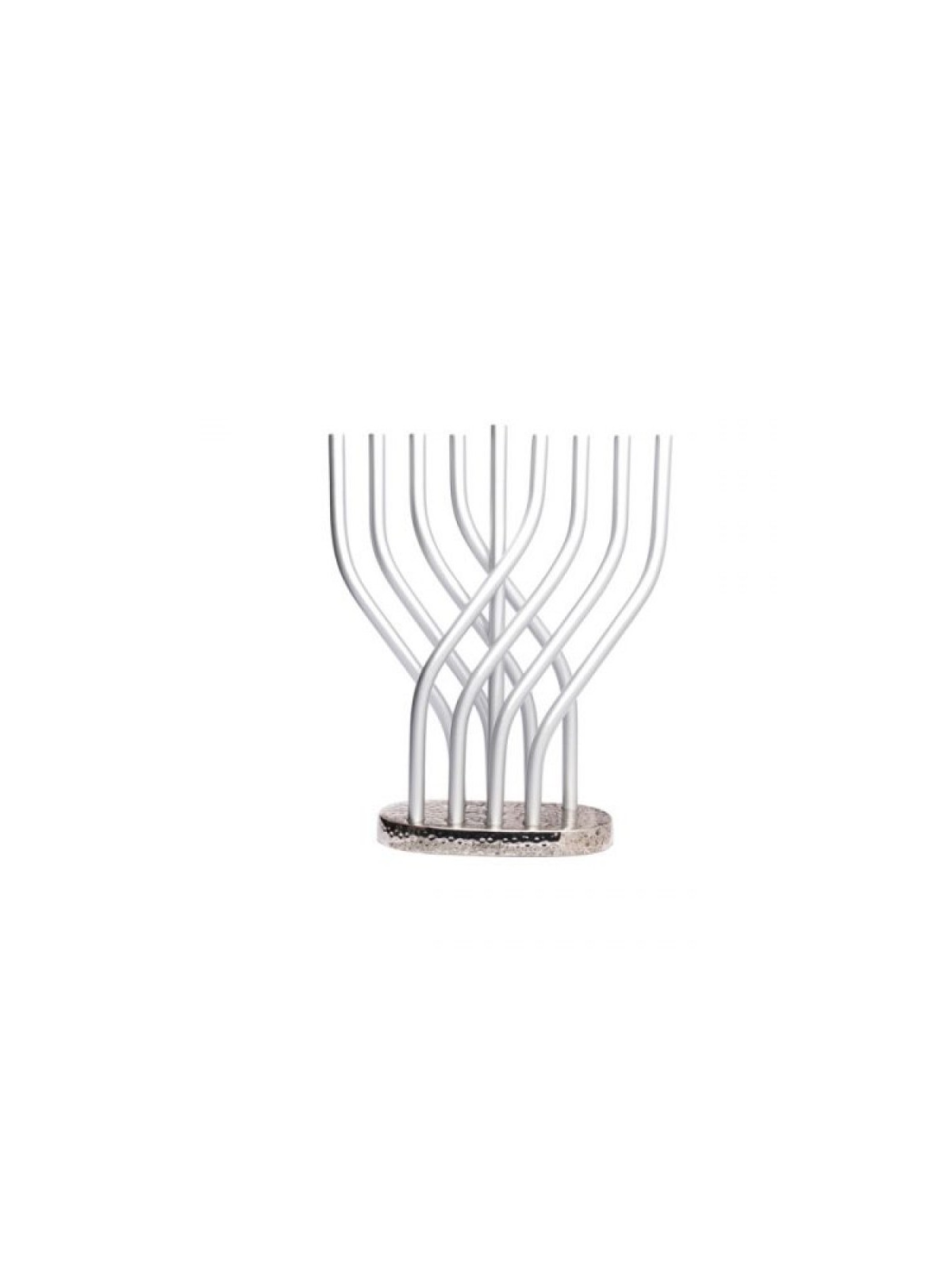 Yair Emanuel Aluminum Hanukkah Menorah with Tube... | Hanukkah Menorah