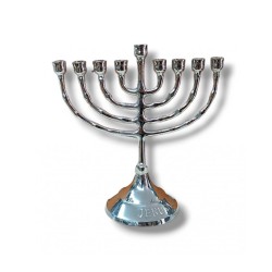 Small Nickel Plated Chanukah Menorah For Candles... | Hanukkah Menorah