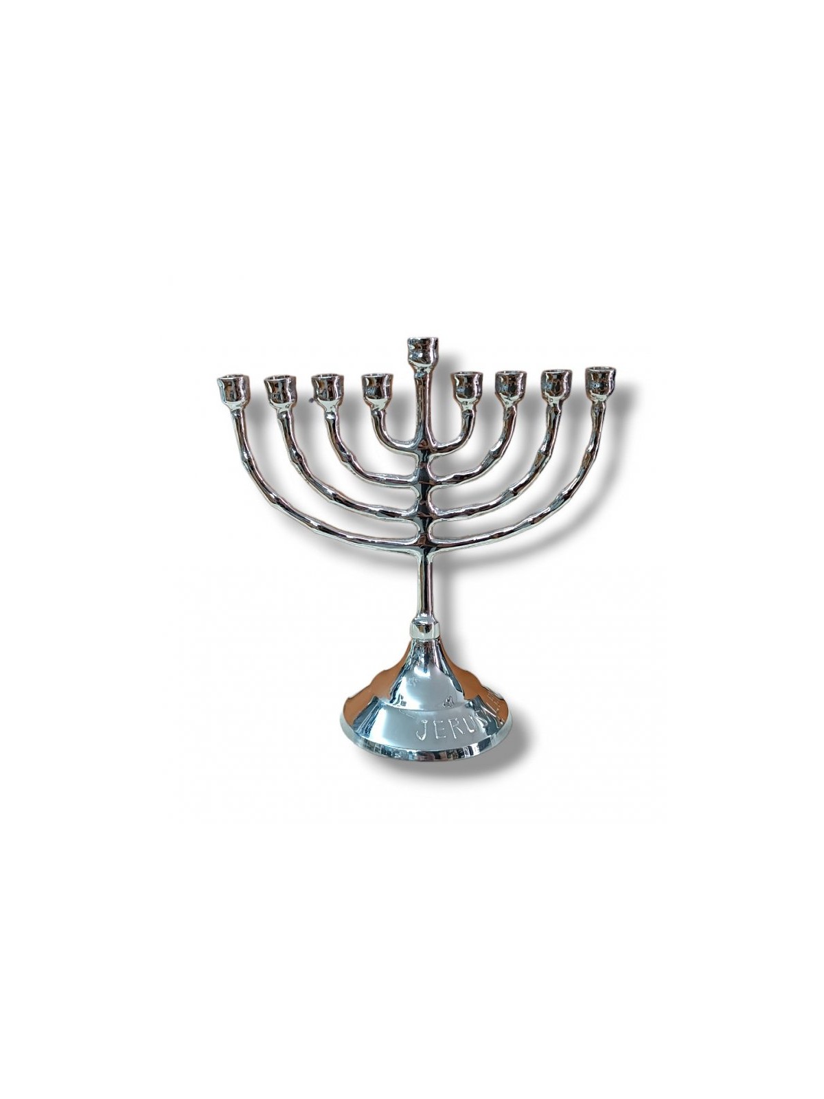 Small Nickel Plated Chanukah Menorah For Candles... | Hanukkah Menorah