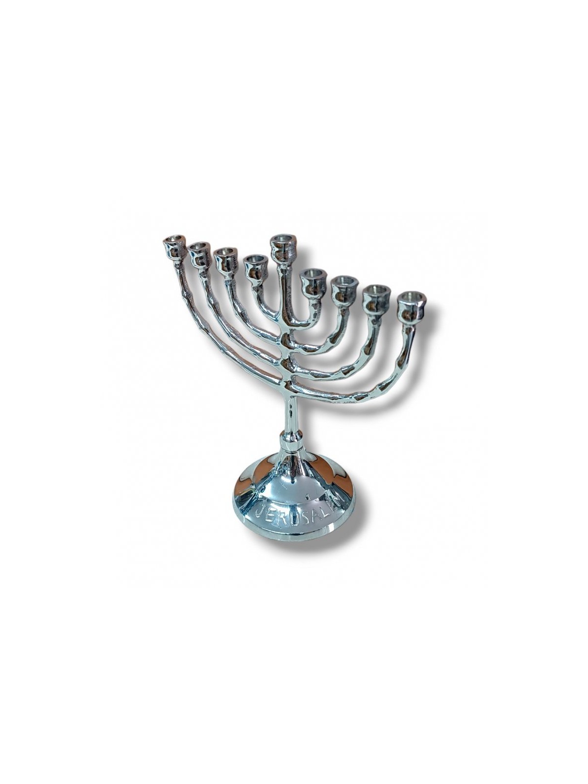 Small Nickel Plated Chanukah Menorah For Candles... | Hanukkah Menorah