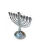 Small Nickel Plated Chanukah Menorah For Candles... | Hanukkah Menorah