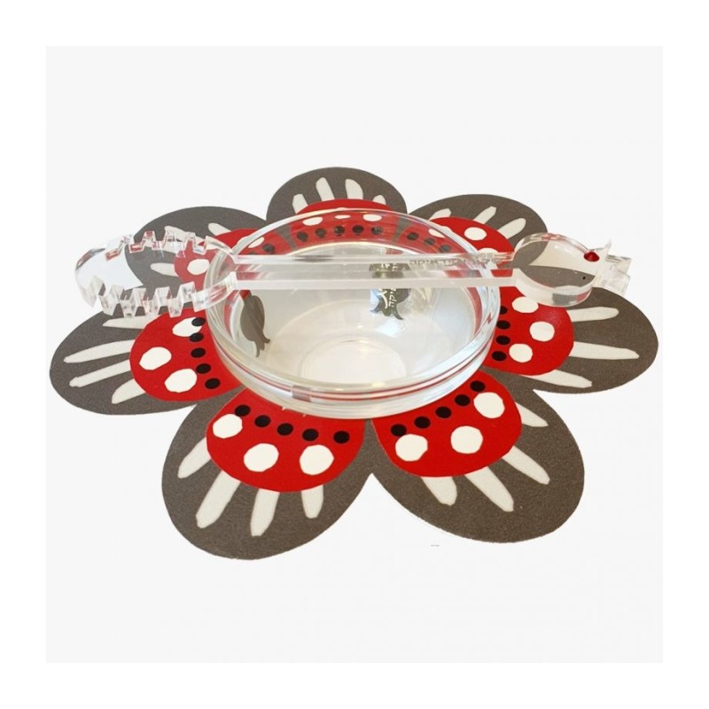 Dorit Judaica Flower Shaped Honey Dish wi... | Jewish Gift from Israel