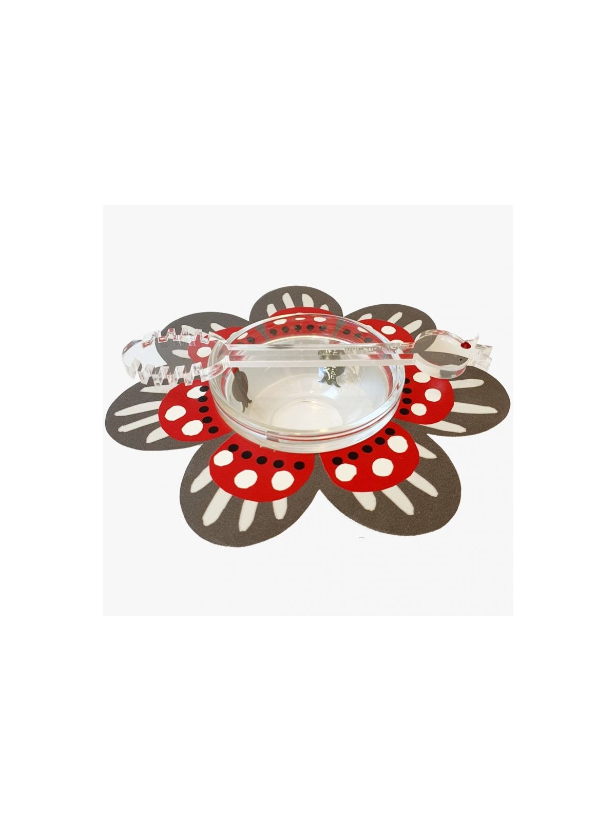 Dorit Judaica Flower Shaped Honey Dish wi... | Jewish Gift from Israel