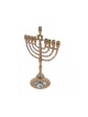 Chanukah Menorah Gold Metal with Decorative Star... | Hanukkah Menorah