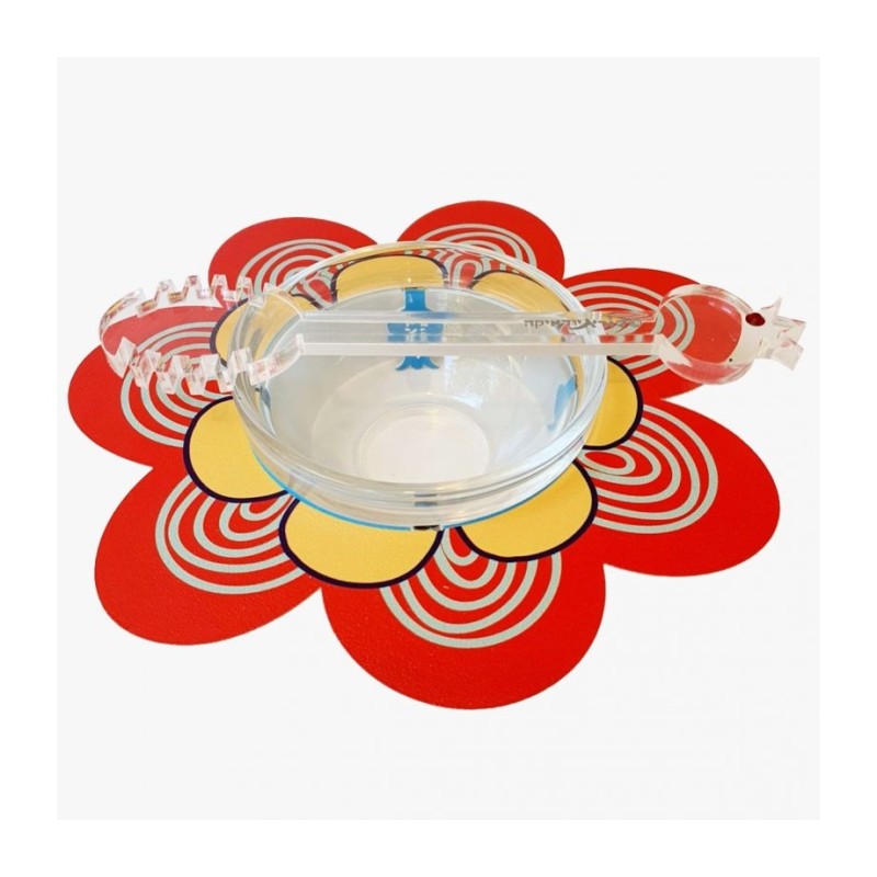 Dorit Judaica Flower Shaped Honey Dish Gl... | Jewish Gift from Israel