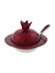 Pomegranate Honey Dish with Lid and Spoon... | Jewish Gift from Israel