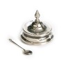 Glass and Silver Metal Honey Dish for Ros... | Jewish Gift from Israel
