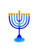 Various Shades of Blue Chanukah Menorah on Stem ... | Hanukkah Menorah