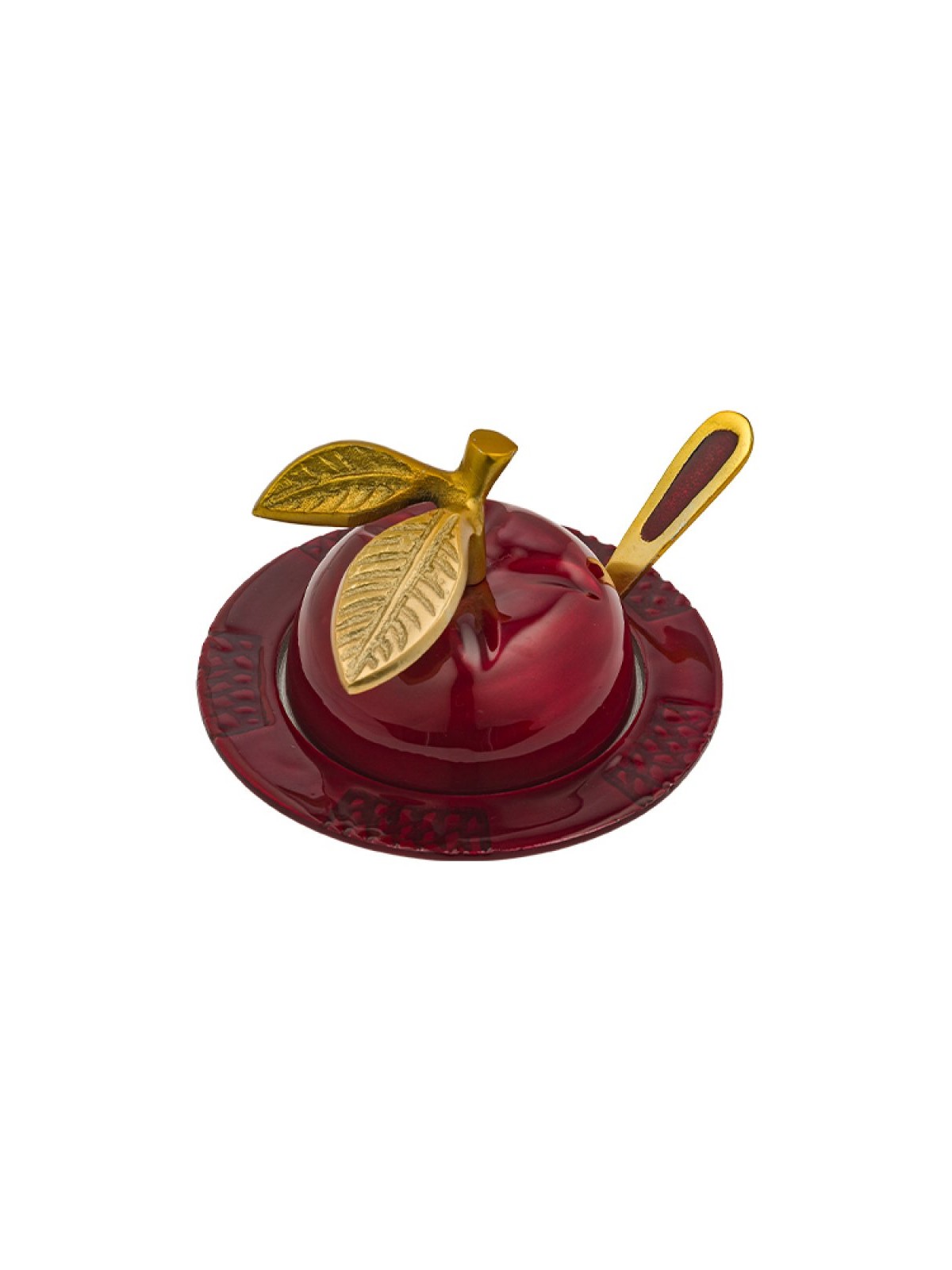 Colorful Apple Shaped Honey Dish with Lid... | Jewish Gift from Israel