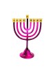 Shades of Fuchsia Chanukah Menorah on Stem Alumi... | Hanukkah Menorah