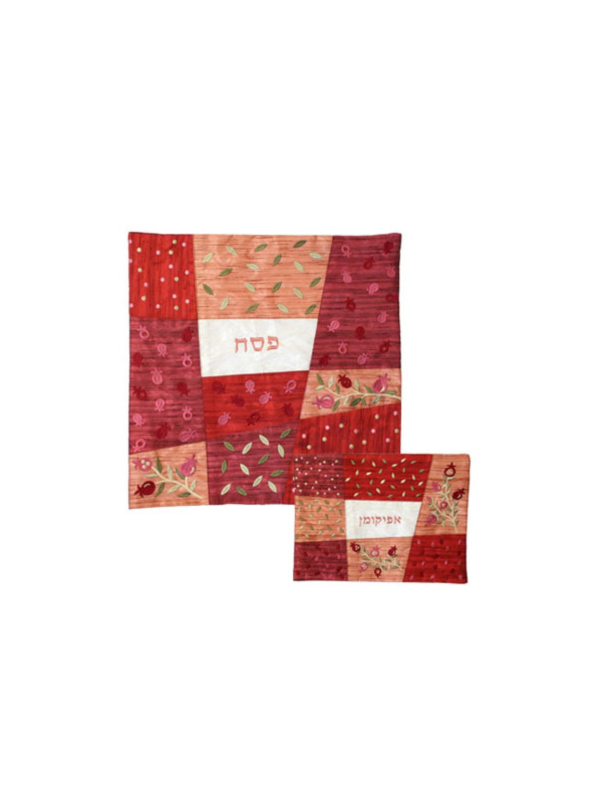 Yair Emanuel Embroidered Silk Patchwork ... | Matzah & Afikoman Covers