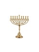 Yair Emanuel Gold Brass Chanukah Menorah with Po... | Hanukkah Menorah