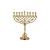 Yair Emanuel Gold Brass Chanukah Menorah with Po... | Hanukkah Menorah
