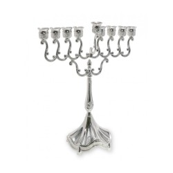 Classic Silver Plated Curved Menorah Hanukiah He... | Hanukkah Menorah