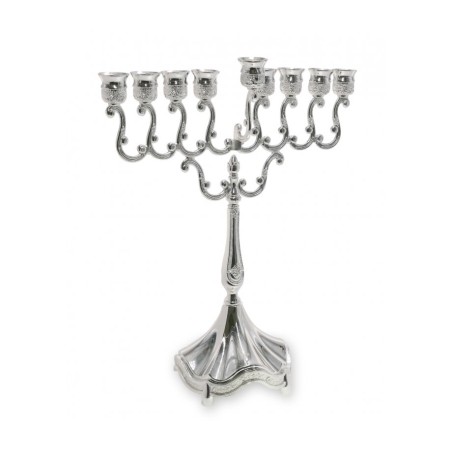 Classic Silver Plated Curved Menorah Hanukiah He... | Hanukkah Menorah