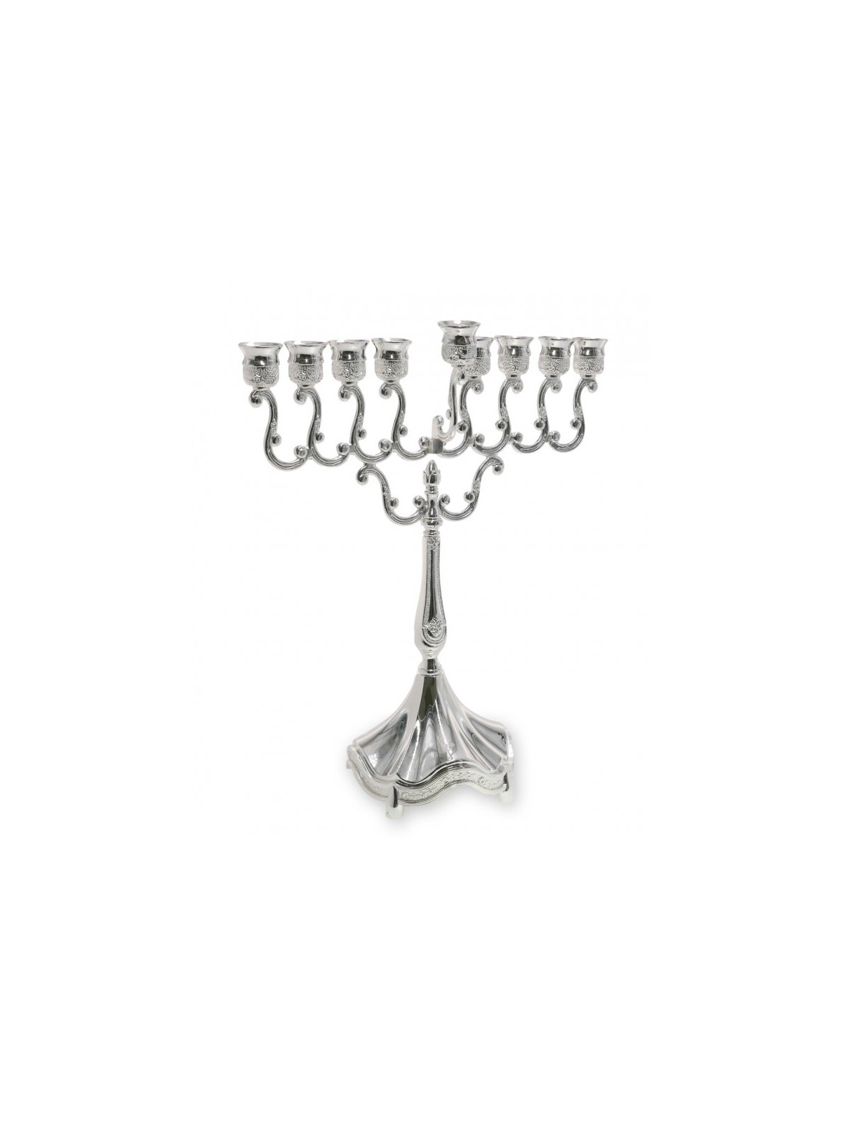 Classic Silver Plated Curved Menorah Hanukiah He... | Hanukkah Menorah