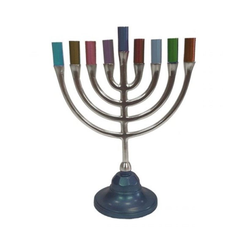 Yair Emanuel Pewter Chanukah Menorah Traditional... | Hanukkah Menorah