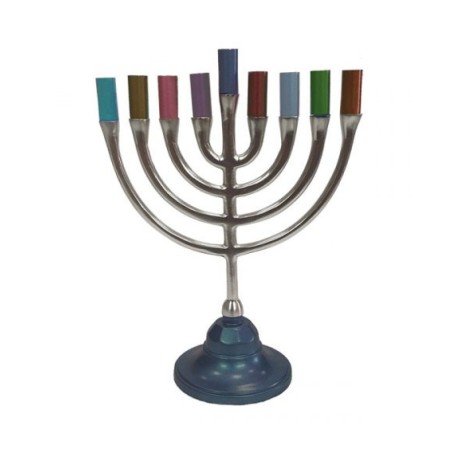 Yair Emanuel Pewter Chanukah Menorah Traditional... | Hanukkah Menorah