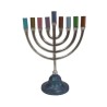 Yair Emanuel Pewter Chanukah Menorah Traditional... | Hanukkah Menorah