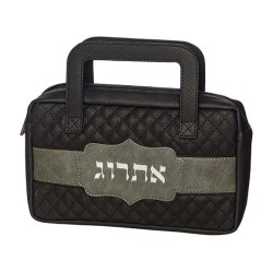 Black Faux Leather Padded Etrog Holder Bag Briefcase Style | Etrog Box