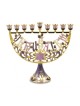 Enamel Menorah with Star of David Jerusalem Gold... | Hanukkah Menorah