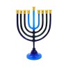 Shades of Blue and Purple Chanukah Menorah with ... | Hanukkah Menorah
