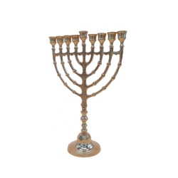Large Brass Color Chanukah Menorah Spheres Desig... | Hanukkah Menorah