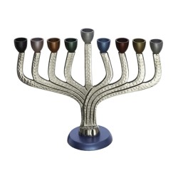 Chanukah Menorah Classic Design Hammered Aluminu... | Hanukkah Menorah