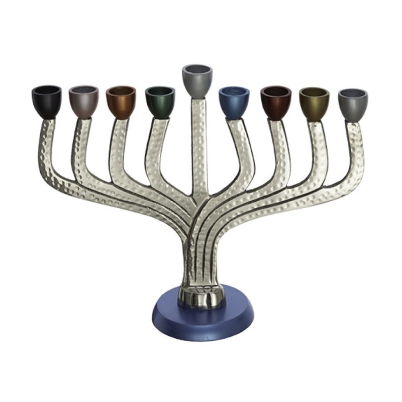 Chanukah Menorah Classic Design Hammered Aluminu... | Hanukkah Menorah