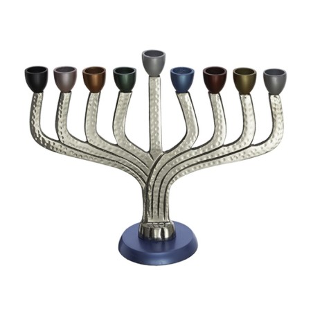 Chanukah Menorah Classic Design Hammered Aluminu... | Hanukkah Menorah