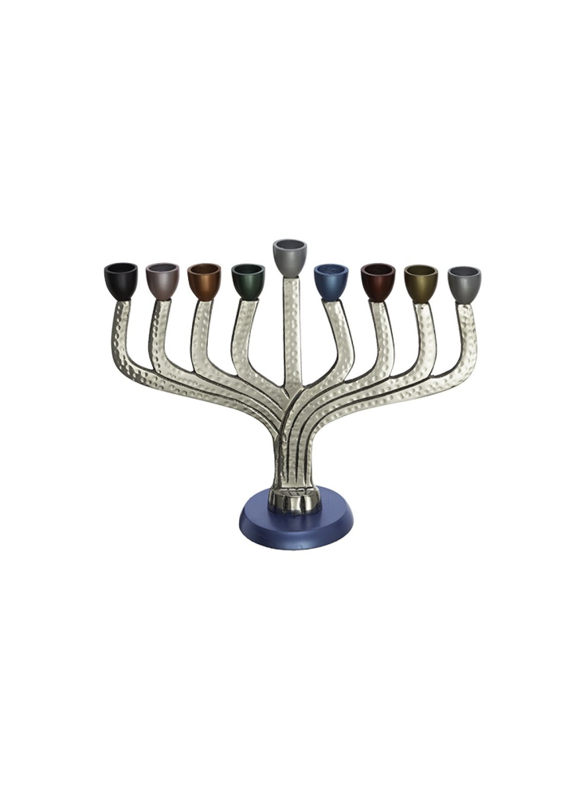 Chanukah Menorah Classic Design Hammered Aluminu... | Hanukkah Menorah