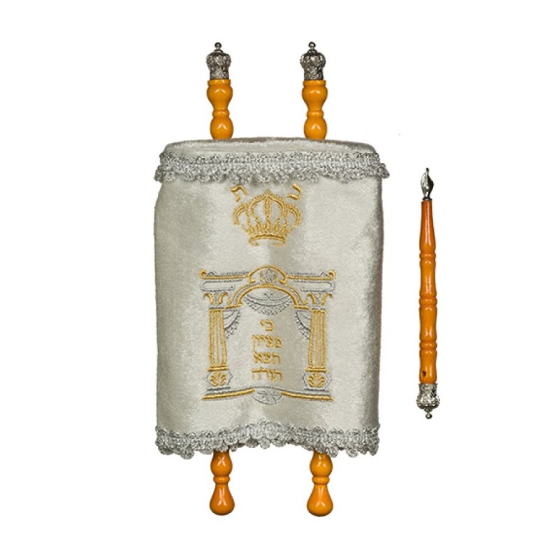 Torah Scroll for Children with Embroidered ... | Children Torah Scroll
