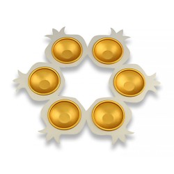 Shraga Landesman Aluminum Passover Seder Plate Gold ... | Seder Plates