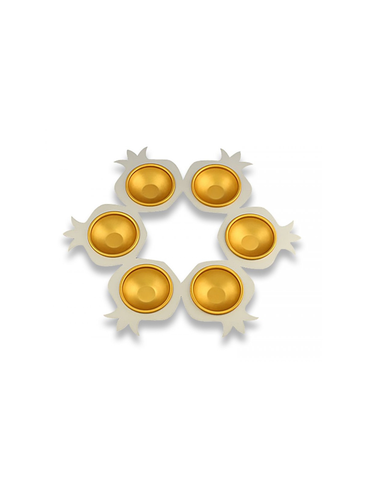 Shraga Landesman Aluminum Passover Seder Plate Gold ... | Seder Plates