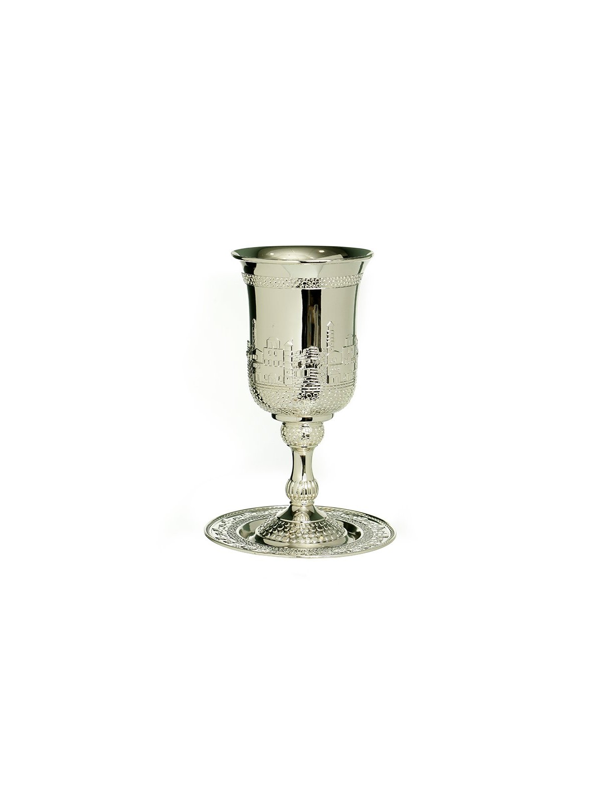 Silver Plated Kiddush Cup Cup of Elijah on Stem with... | Kiddush Cups