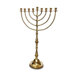 Extra Large Gleaming Gold Chanukah Menorah Tradi... | Hanukkah Menorah