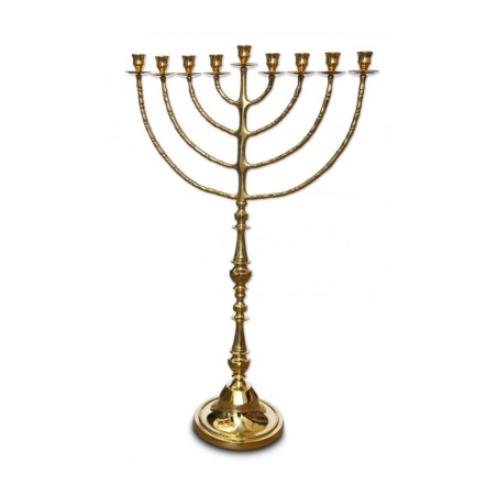 Extra Large Gleaming Gold Chanukah Menorah Tradi... | Hanukkah Menorah