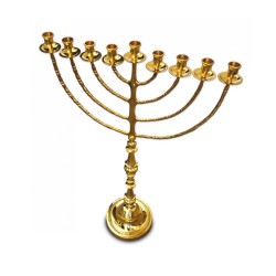 Extra Large Gleaming Gold Chanukah Menorah Tradi... | Hanukkah Menorah