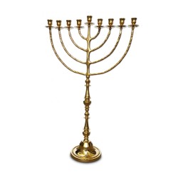 Extra Large Gleaming Gold Chanukah Menorah Tradi... | Hanukkah Menorah