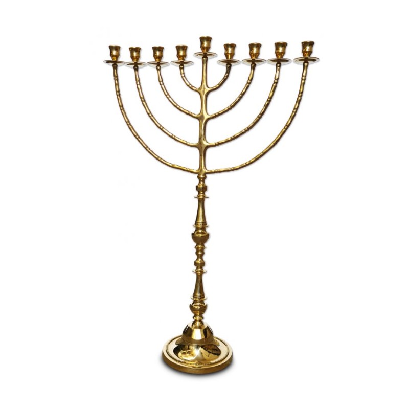 Extra Large Gleaming Gold Chanukah Menorah Tradi... | Hanukkah Menorah
