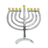 Silver Chanukah Menorah Hammered Branches Glitte... | Hanukkah Menorah