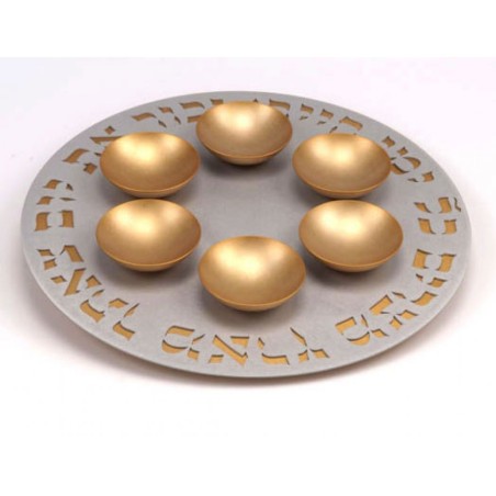 Agayof Exclusive Anodized Aluminum Seder Plate with ... | Seder Plates